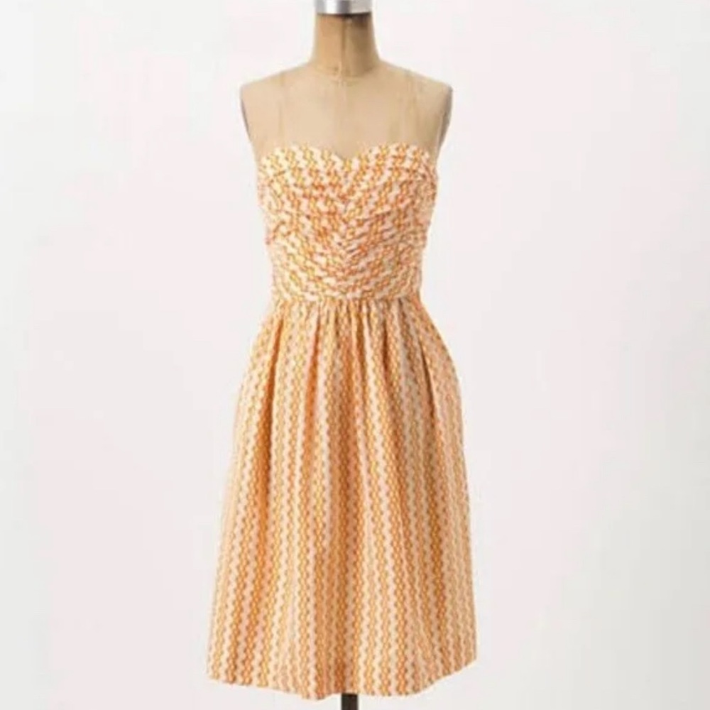 Anthropologie Silk Vanessa Virginia strapless dress